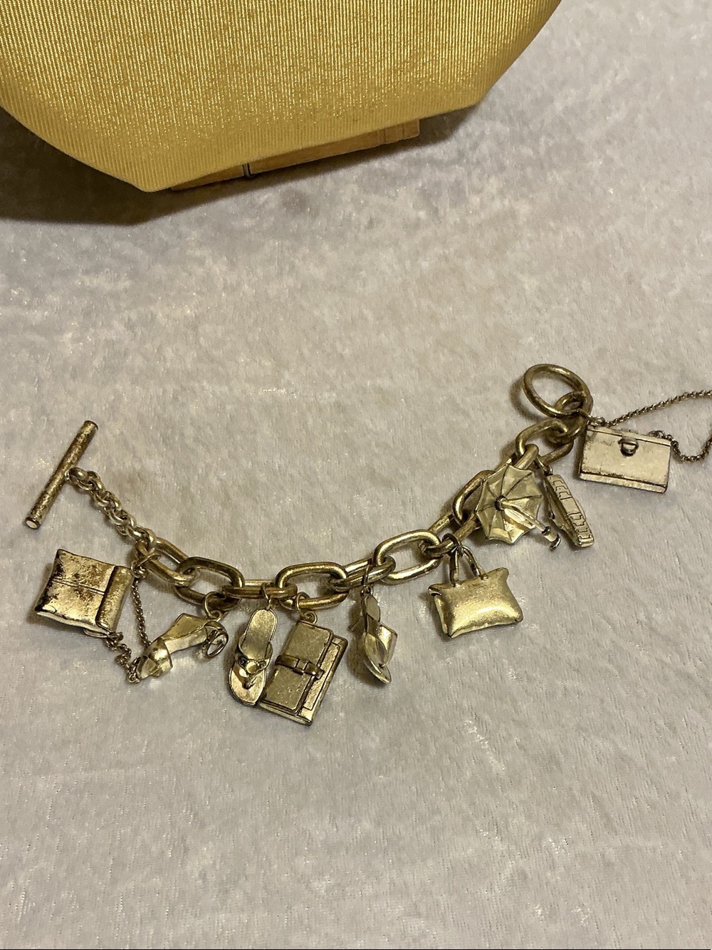 Kenneth Cole Silver-Tone Charm Bracelet with Toggle Bar